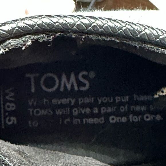 TOMS Women’s Desert Wedge Linen-Like Metallic Ankle Booties Cream/Gray Size 8.5 - Picture 12 of 13